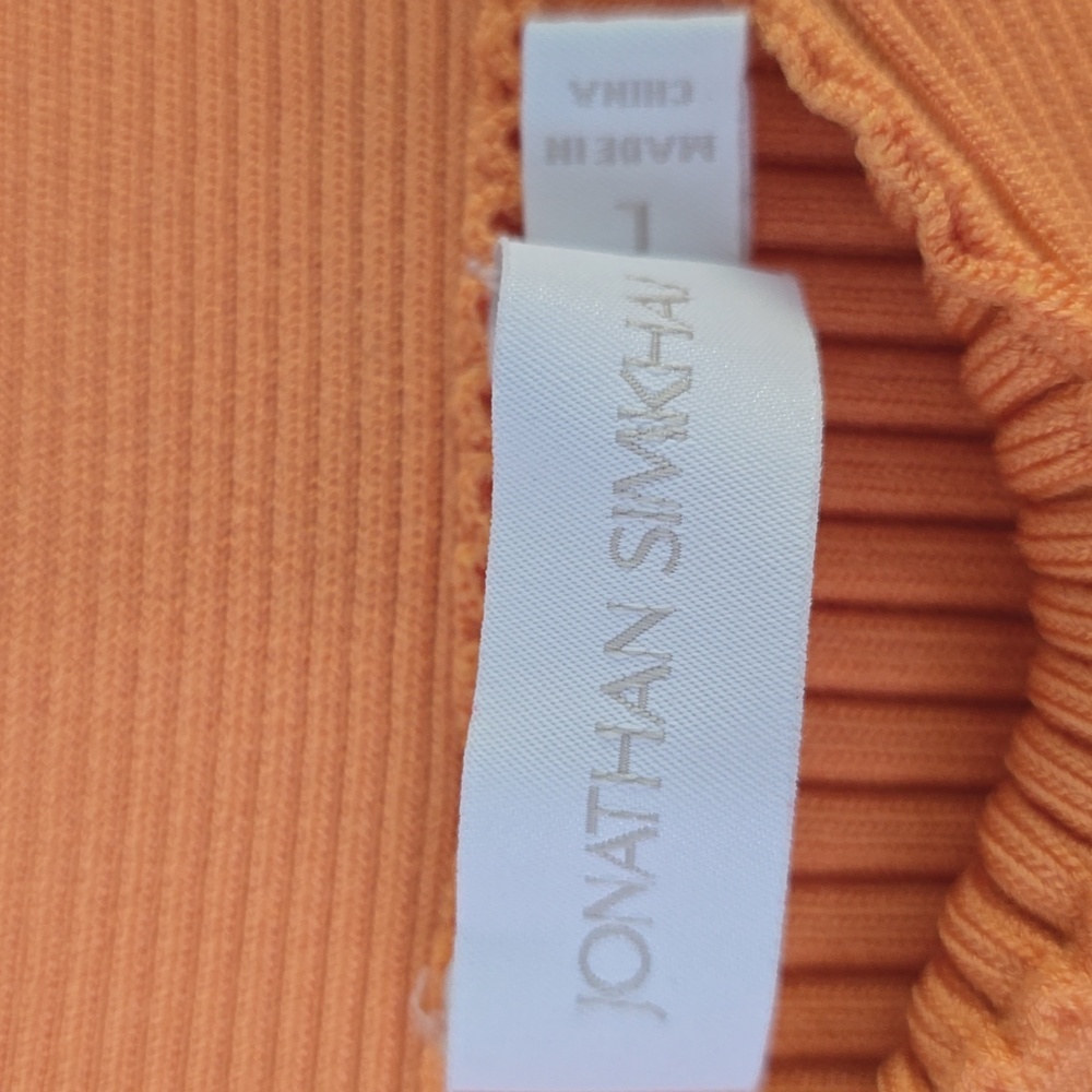 JONATHAN SIMKHAI Orange Sade Rib Knit Midi Skirt Size L - Picture 3 of 7